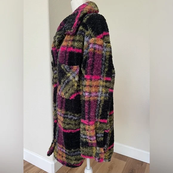 Thread & Supply Plaid Sherpa Shacket | Cozy NWOT | Size M - Picture 3 of 11